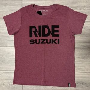 Suzuki Women’s Large Pink Short Sleeves Cotton Blend Ride Logo Tee